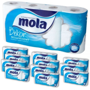 Papier toaletowy Mola Blue Dekor (8 rolek) x 12 opakowań