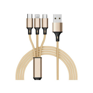 Kabel do Ładowania Telefonu Tabletu 3 Końcówki MicroUSB/ Lightning/ USB-C