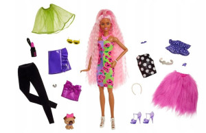 BARBIE EXTRA HGR60 zestaw LALKA UBRANKA piesek