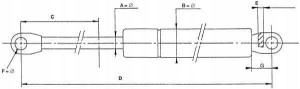 Sprężyna gazowa L301mm 250N Stabilus CA1912AU Stab