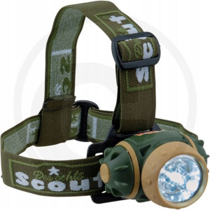 Zabawka Latarka czołowa LED SCOUT obrót o 90°