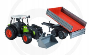 Zabawka Traktor Claas Necti 267F koparka/przyczepa