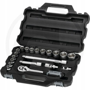 Zestaw klucza nasadowego 1/2” 20 części 6-kątowy