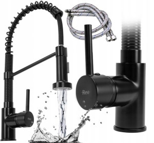 Wysoka Bateria Kuchenna Rea Spring Black Czarna