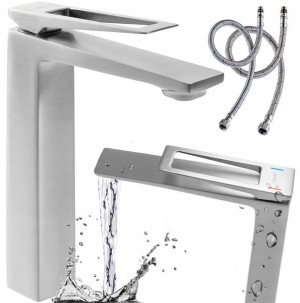 Bateria Umywalkowa Parker Nikiel Szczotkowany Rea