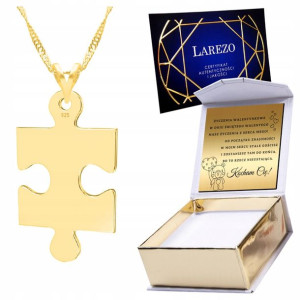 Naszyjnik złoty + GRAWER 925 Puzzel