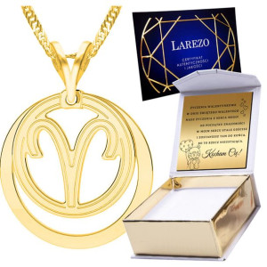 Naszyjnik złoty + GRAWER 925 Znak Zodiaku Baran