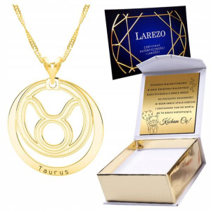 Naszyjnik złoty + GRAWER 925 Znak Zodiaku Byk