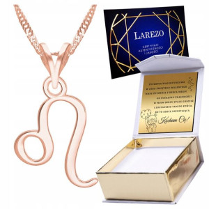 Naszyjnik złoty + GRAWER 925 Znak Zodiaku Lew