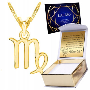 Naszyjnik złoty + GRAWER 925 Znak Zodiaku Panna