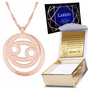 Naszyjnik złoty + GRAWER 925 Znak Zodiaku Rak