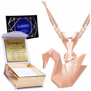 Naszyjnik złoty + GRAWER 925 Łabędź Origami