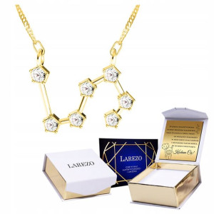 Naszyjnik złoty + GRAWER Znak Zodiaku Lew 925