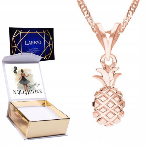 Naszyjnik złoty + NADRUK 925 Ananas Owoc Owoce