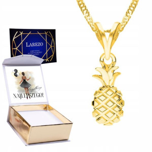 Naszyjnik złoty + NADRUK 925 Ananas Owoc Owoce