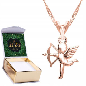 Naszyjnik złoty + NADRUK 925 Anioł Aniołek Angel