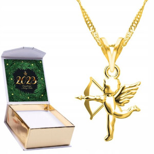 Naszyjnik złoty + NADRUK 925 Anioł Aniołek Angel