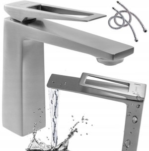 Bateria Umywalkowa Parker Nikiel Szczotkowany Rea