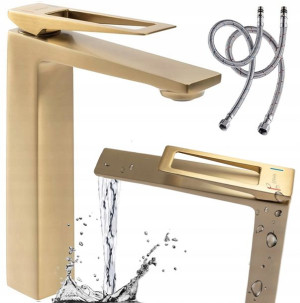 Bateria Umywalkowa Parker Gold Szczotkowana Wysoka