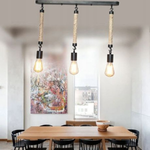 Lampa wisząca sufitowa lina retro loft