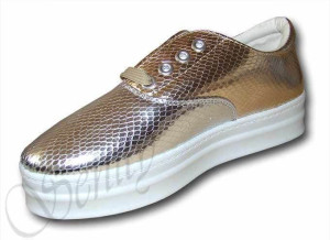 Creepersy 1622 skóra węża silver gold r. 40