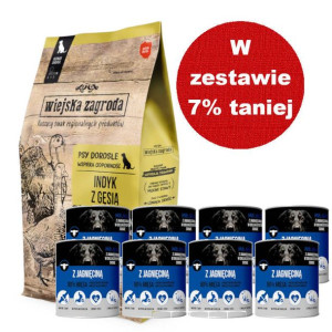 Wiejska Zagroda Indyk z gęsią 9kg + Mr.BIG kawałki w sosie z jagnięciną 8x8
