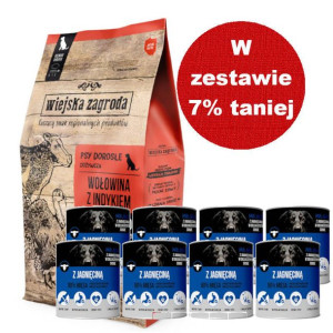 Wiejska Zagroda Wołowina z indykiem 9kg + Mr.BIG kawałki w sosie z jagnięci