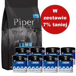 DOLINA NOTECI Piper Animals z jagnięciną 12kg + Mr.BIG kawałki w sosie z ja