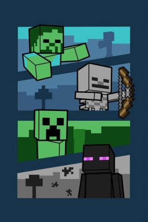 KOC z polaru 100x150cm Minecraft Creeper Enderman