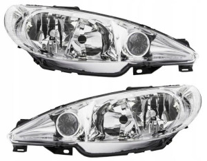 Peugeot 206 Komplet Reflektorów Lampy Przednie