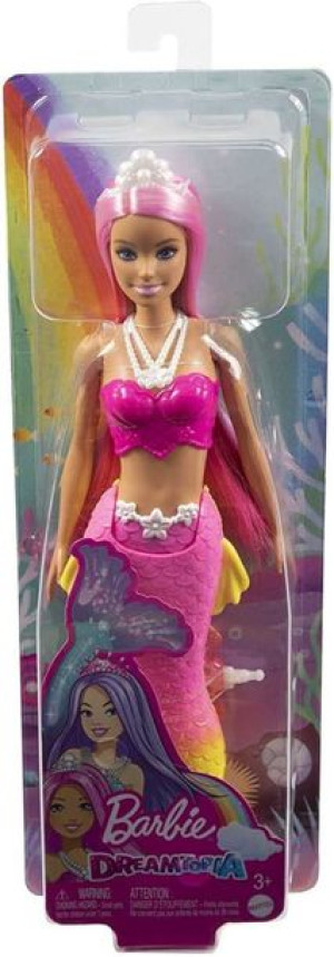 Mattel Lalka Barbie Dreamtopia Syrenka Różowo-żółty ogon