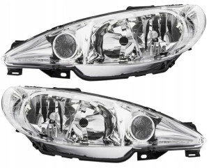 Peugeot 206 98-05 Reflektor Lampy Przednie Komplet