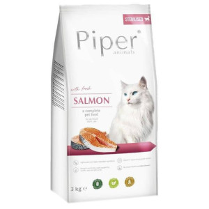 DOLINA NOTECI Piper Animals z łososiem dla kotów sterylizowanych 3kg