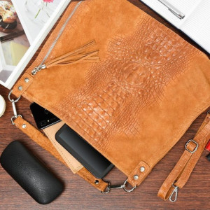 Torebka skórzana zamszowa shopper W10