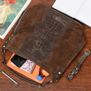 Torebka skórzana zamszowa shopper W10