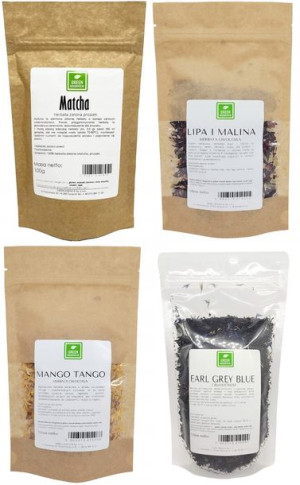 4w1 Zestaw Herbata Owoca Matcha Earl Grey Prezent Babci Dziadka Święta