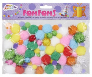 Pompony różne kolory i rozmiary mix 150 sztuk