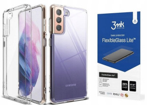 Etui Anti-Shock Samsung Galaxy S21Plus + Szkło 3MK