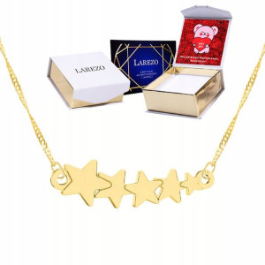 Naszyjnik złoty + NADRUK 925 Gwiazdki Stars