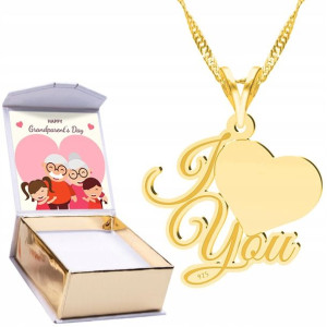 Naszyjnik złoty + NADRUK 925 I Love You