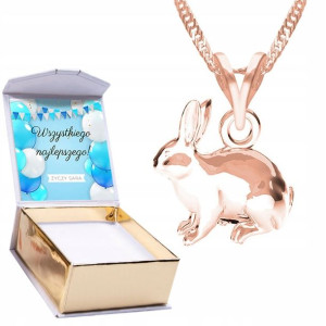 Naszyjnik złoty + NADRUK 925 Królik Rabbit