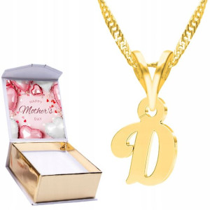 Naszyjnik złoty + NADRUK 925 Literka D Letter