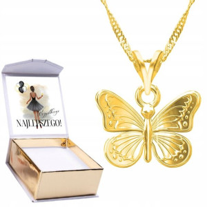 Naszyjnik złoty + NADRUK 925 Motyl Owad