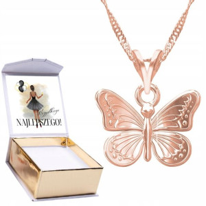 Naszyjnik złoty + NADRUK 925 Motyl Owad