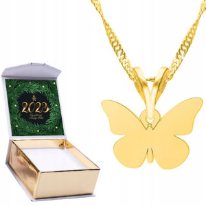 Naszyjnik złoty + NADRUK 925 Motyl Owad Motylek