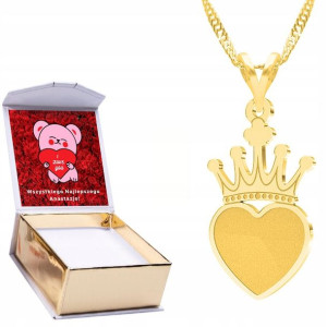 Naszyjnik złoty + NADRUK 925 Serce Heart