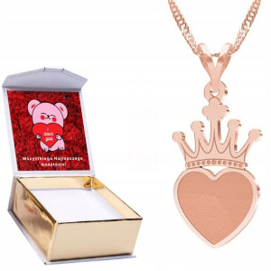 Naszyjnik złoty + NADRUK 925 Serce Heart