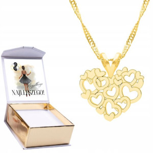 Naszyjnik złoty + NADRUK 925 Serce Heart
