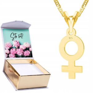 Naszyjnik złoty + NADRUK 925 Symbol Kobiety Woman