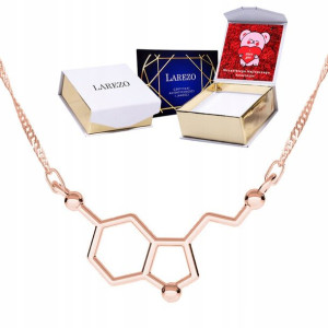 Naszyjnik złoty + NADRUK 925 Wzór Serotonina